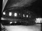 Movable 70 foot cantilever scaffold in coliseum - Coral Gables, Florida