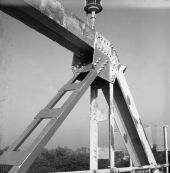 Detail of trusswork on Blackburn Point Bridge - Sarasota County, Florida.