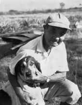 George S. Morikami and his dog - Delray Beach, Florida.