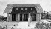 Mrs. Case and bungalow - Estero Island, Florida.