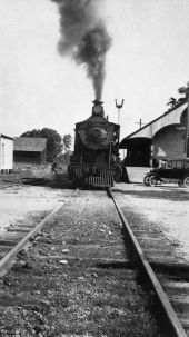 Steam locomotive at Atlantic Coast Line depot - Floral City, Florida