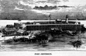 Etching of Fort Jefferson - Garden Key, Florida