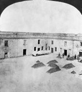 Interior of fort with ordnance stores - Castillo de San Marcos National Monument, Florida