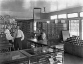 Interior of post office and store.