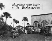 Golfers relaxing outside clubhouse - Hollywood, Florida