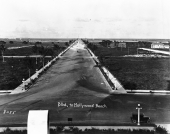 View down Hollywood Boulevard toward beach - Hollywood, Florida