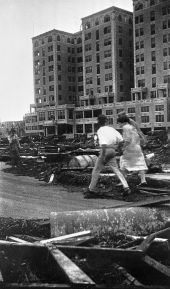 Wreckage at the Hotel McAllister from the 1926 hurricane.