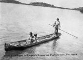 Seminoles in dugout canoe - Chokoloskee, Florida