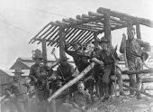 Soldiers with gardening tools - Camp Joseph E. Johnston