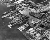 Aerial view of Gibbs Corporation shipyard - Jacksonville, Florida