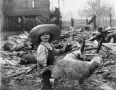 George Morton with goat and dog - Leesburg, Florida