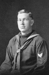 Finley McMillan in navy uniform.