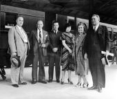 Frederick Preston Cone and Mildred Victoria Thompson Cone on a train in south Florida
