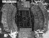 Aerial view of 1948 Orange Bowl half-time show