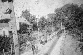 Memorial Day parade on Smith Avenue, looking east - Micanopy, Florida