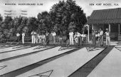 Municipal Shuffleboard Club and players - New Port Richey, Florida