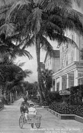 Palm Beach Hotel and walk in front - Palm Beach, Florida