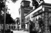 View of northeast corner of main facade of Ringling residence - Sarasota, Florida.