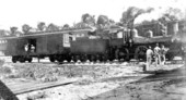 Train at the construction site of a viaduct - Long Key, Florida