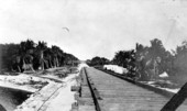 Completing a trestle where the construction crew was camped - Long Key, Florida