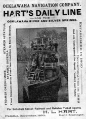 Advertising card for the Hart Line Ships - Palatka, Florida