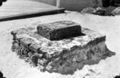 Stone marking the site where bodies were cremated after the 1935 hurricane