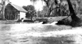 View of dam and water wheel - De Leon Springs, Florida