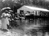 Baptizing near the dock - Silver Springs, Florida
