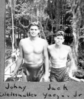 Johnny Weissmuller with Jack Yaeger, Jr. - Wakulla Springs, Florida.