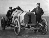 William K. Vanderbilt and his powerful Mercedes - Daytona Beach, Florida.