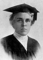 Augusta Johanne Nelson Raa in cap and gown.