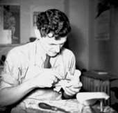 Man sculpting a figurine for the WPA's Federal Art Project
