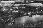 Aerial view of Lake Margaret and Hampden Dubose Academy - Zellwood, Florida