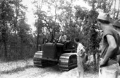 Bulldozer possibly clearing a fire break at Forestry Training camp