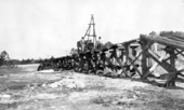 Building the trestle used in construction of the Suwannee River park store