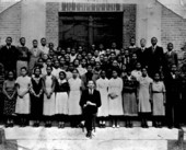 Lincoln High School seniors with principal Cecil Walker - Tallahassee, Florida.