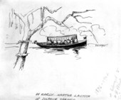 Drawing of a launch that ran on Naptha, by Philip Ayers Sawyer - Sulphur Springs, Florida