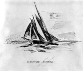 Drawing of a blockade running ship from the Civil War, by Philip Ayers Sawyer