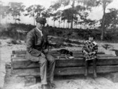 Mr. Ahern, his daughter Virginia and their puppy - Babson Park, Florida