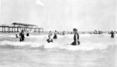 People enjoying the water at the beach - Palm Beach, Florida.