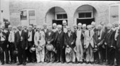 G.A.R. veterans gathered in front of G.A.R. Hall for a group portrait - Saint Cloud, Florida