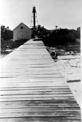 Boardwalk leading to the Sanibel Island Lighthouse.
