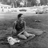 Dorothy Hill Edel lounging in Myers Park - Tallahassee, Florida .