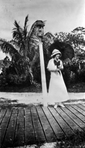 Unidentified woman at the beach - Miami Beach, Florida .
