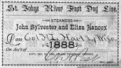 Free pass for the St. Johns River Fast Day Line made out to Colonel H. L. Hart and wife