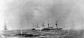 C.S.S. Florida running the blockade at Mobile Bay