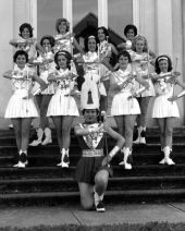 Group portrait of Leon High School Drum majorettes.