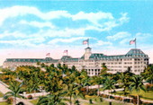 Front view of Royal Poinciana Hotel and grounds - Palm Beach, Florida..