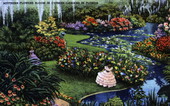 Southern flowers bloom in Cypress Gardens in Florida