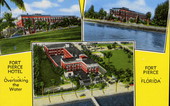 Postcard depicting three views of the Fort Pierce Hotel.